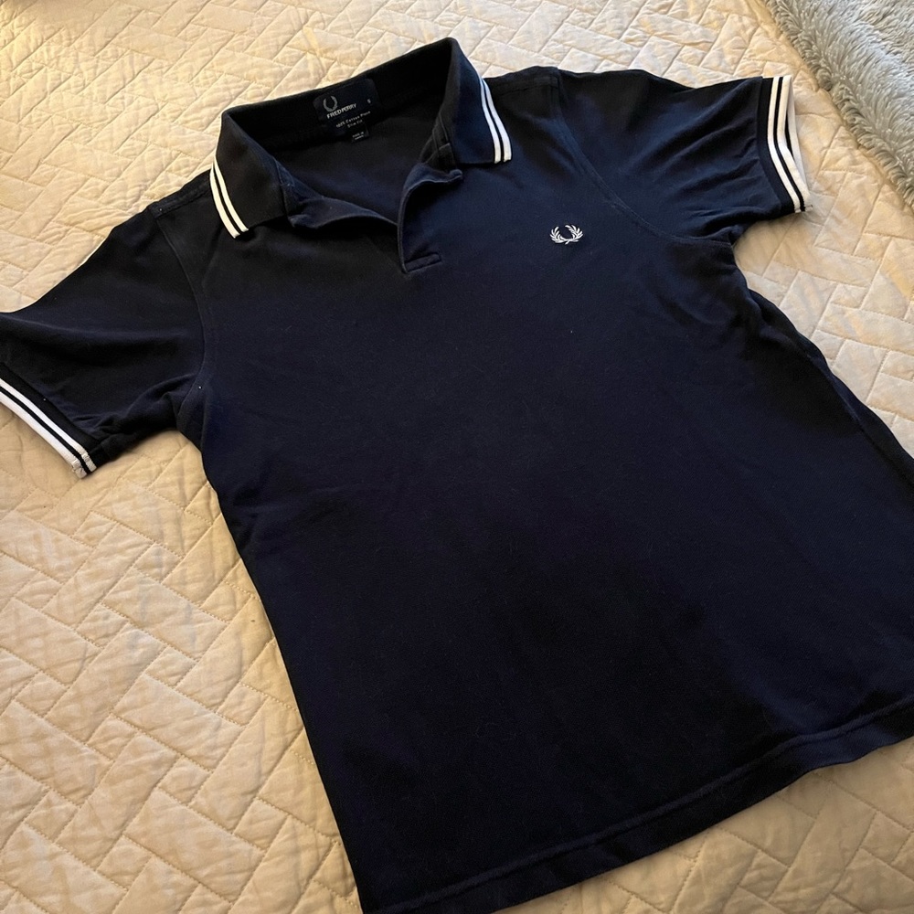 Fred Perry Cotton Pique Polo, Navy